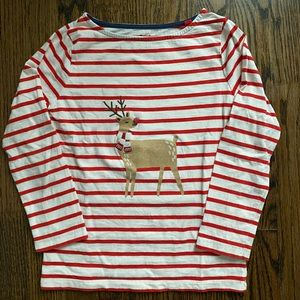 Mini Boden 5-6Y Reindeer Long Sleeve Tee